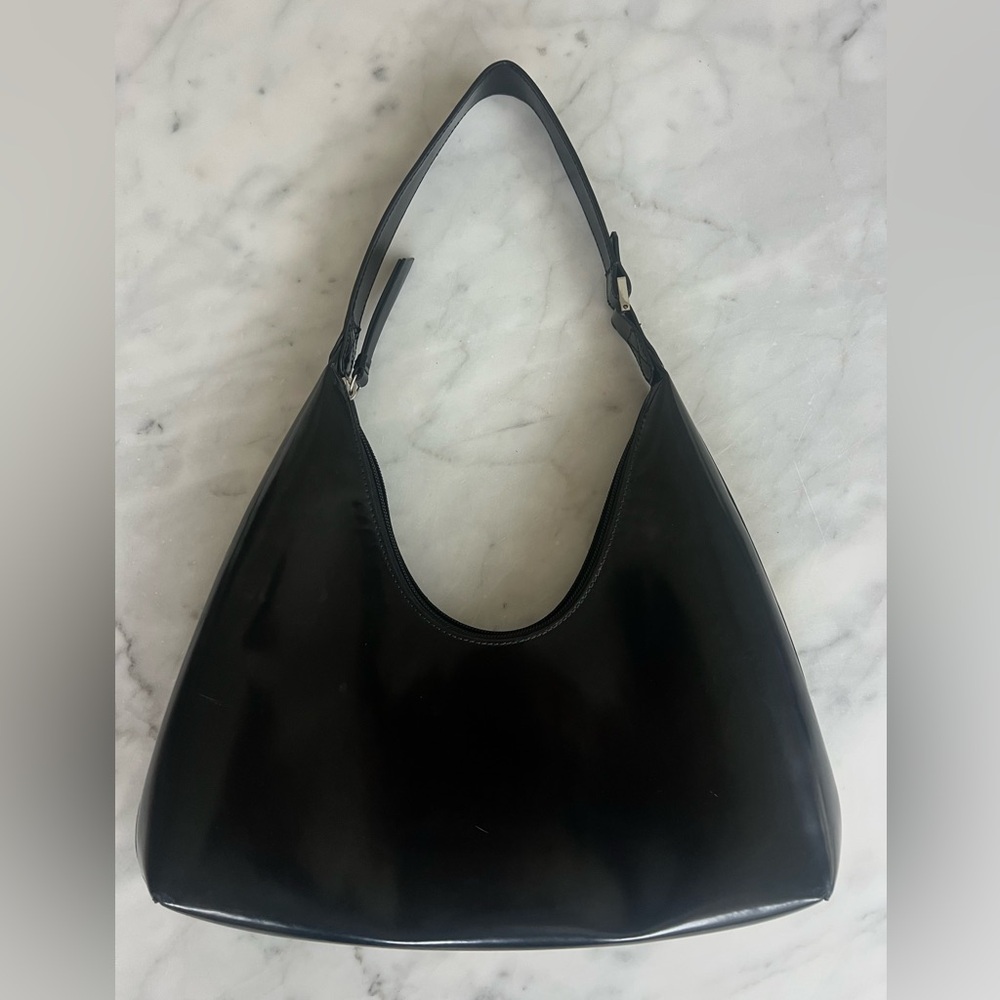 By Far Patent Black Amber Bag
